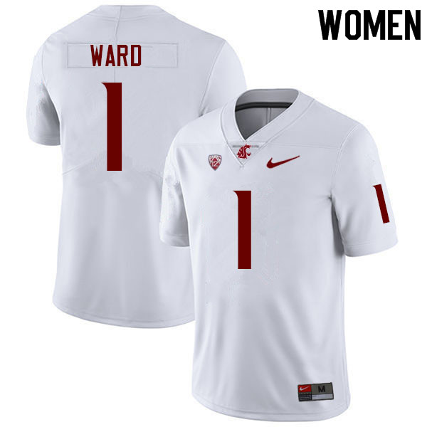 Women #1 Cameron Ward Washington State Cougars College Football Jerseys Sale-White